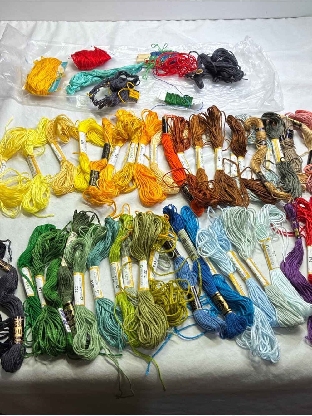 Lot Of 50 Skeins Embroidery Floss Various Brands & Colours